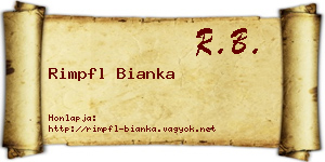 Rimpfl Bianka névjegykártya